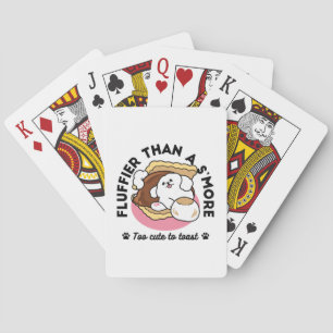 Fluffier Than a S’more – Cute Dog and Dessert Pun Poker Cards