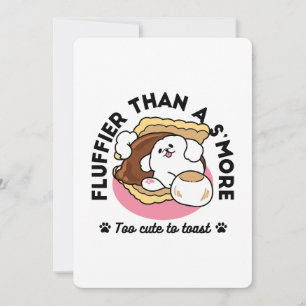 Fluffier Than a S’more – Cute Dog and Dessert Pun Thank You Card