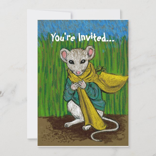 Fluffim Mouse Invitation Card (Front)