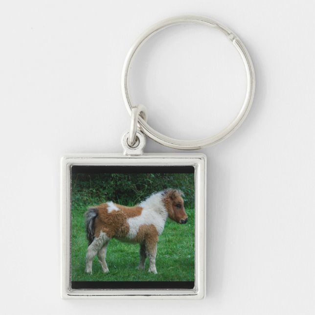 Fluffy Adorable Dartmoor Pony Keychain (Front)