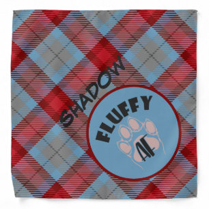 Fluffy AF Tartan Plaid Funny Personal Bandana