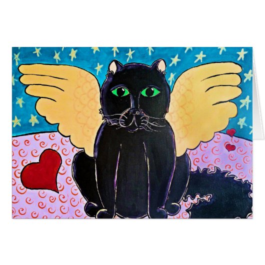 Fluffy Angel Cat Cards (Front Horizontal)
