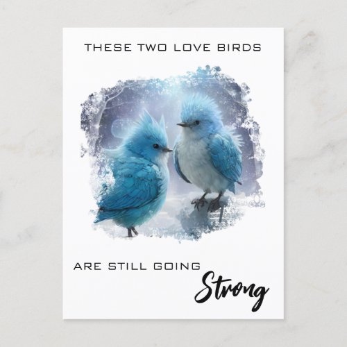 Fluffy Anniversary Love Birds AP54 Art  Postcard