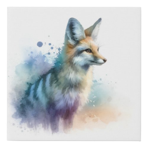 Fluffy arctic fox amidst a wintry background REF15 Faux Canvas Print