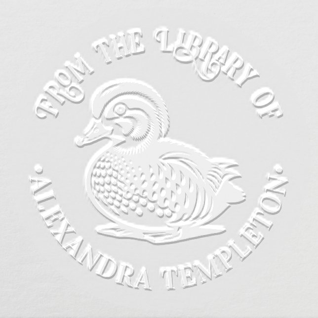 Fluffy Baby Duck Duckling Library Book Name Embosser (Design)