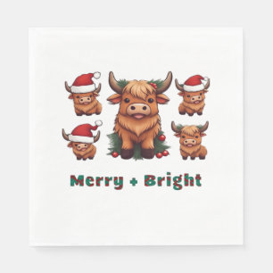 Fluffy Baby Highland Cow Drink Coffee Oversized T- Napkins