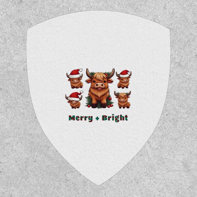 Fluffy Baby Highland Cow Drink Coffee Oversized T- Patch (Front)
