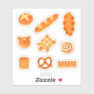 Fluffy Bakery Bread Variety Turtle, Buns, Bears Sticker