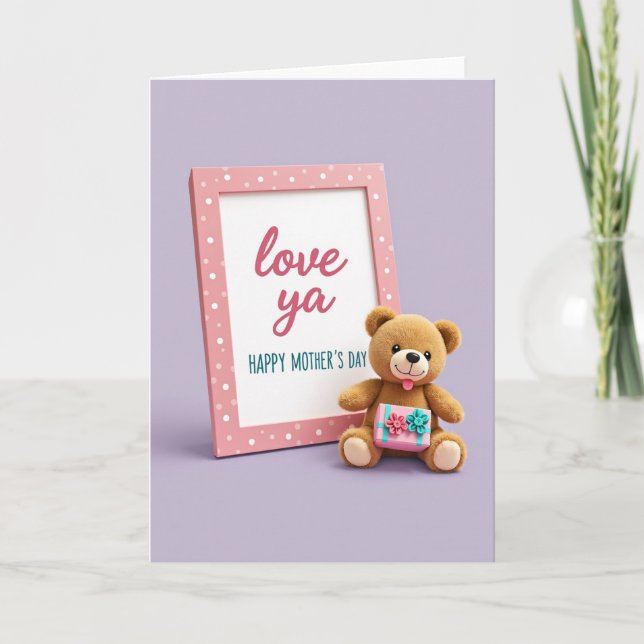 Fluffy Bear Mothers Day Love Card (Front)