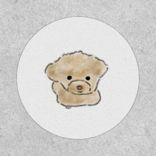 Fluffy Beige Toy Poodle Puppy Gift Patch