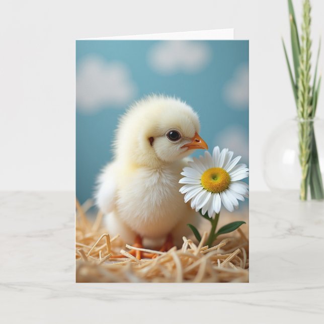 Fluffy Bird Daisy Mothers Day Card (Front)