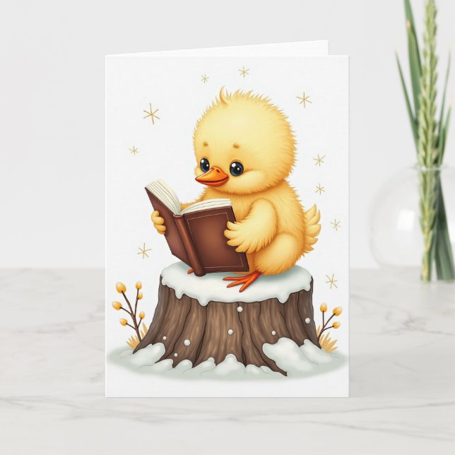Fluffy Bird Reading Story Card (Front)