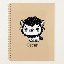Fluffy Bison Baby - Kawaii Farm Animal Art