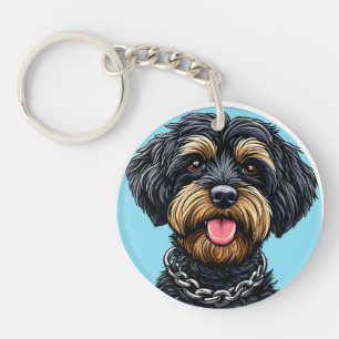 🔑 Fluffy Black Dog Gift For Pet Lovers 🐾 Keychain