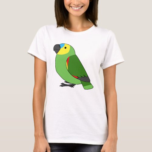 Fluffy blue_fronted amazon parrot cartoon drawing T_Shirt