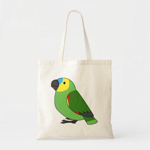 Fluffy blue_fronted amazon parrot cartoon drawing tote bag