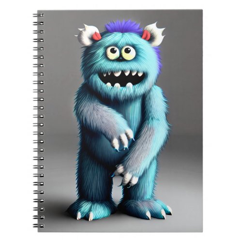 Fluffy Blue Monster Notebook