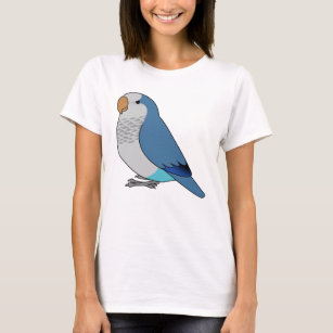 Fluffy blue quaker parrot cartoon drawing T-Shirt