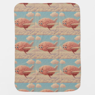Fluffy Brain Plane Baby Blanket