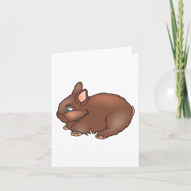 Fluffy Brown Bunny Rabbit Adorable Animal Card (Creator Uploaded)