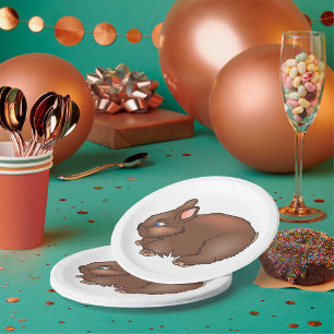 Fluffy Brown Bunny Rabbit Adorable Animal Paper Plates