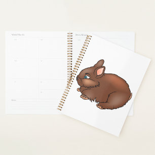 Fluffy Brown Bunny Rabbit Adorable Animal Planner