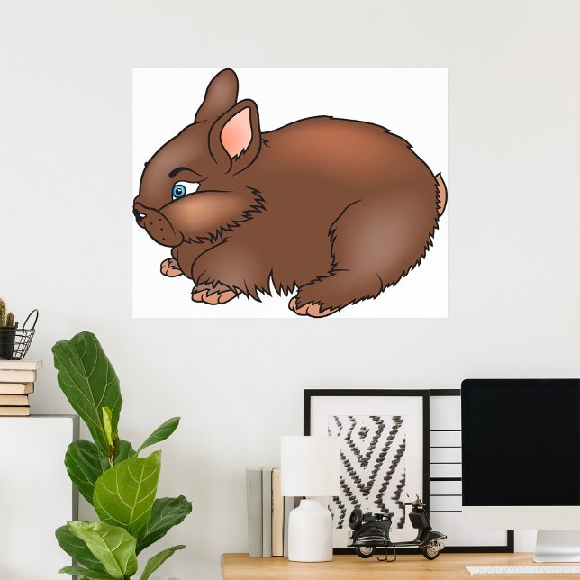 Fluffy Brown Bunny Rabbit Adorable Animal Poster (Creator Uploaded)