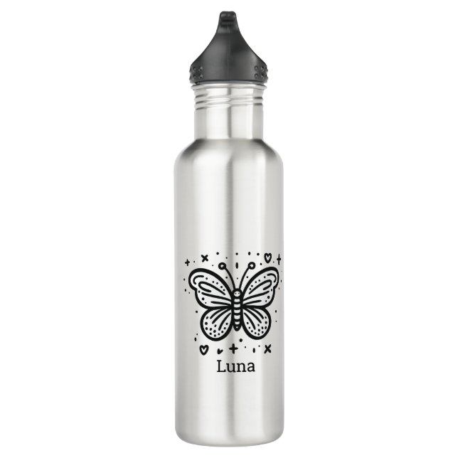 Fluffy Buffalo Baby - Kawaii Farm Animal Stainless Steel Water Bottle (Right)