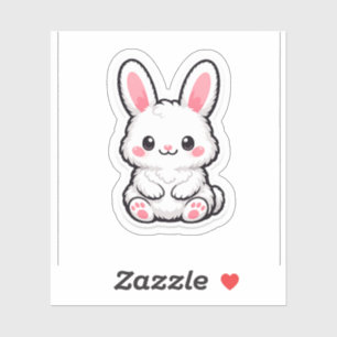 Fluffy Bunny Character Sticker