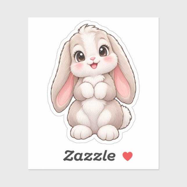 Fluffy Bunny Character Sticker (Sheet)