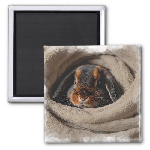 Fluffy Bunny in a Blankie Magnet