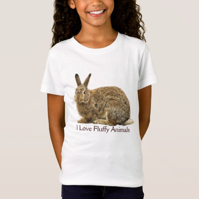 Fluffy Bunny Rabbit Kids T-shirt (Front)