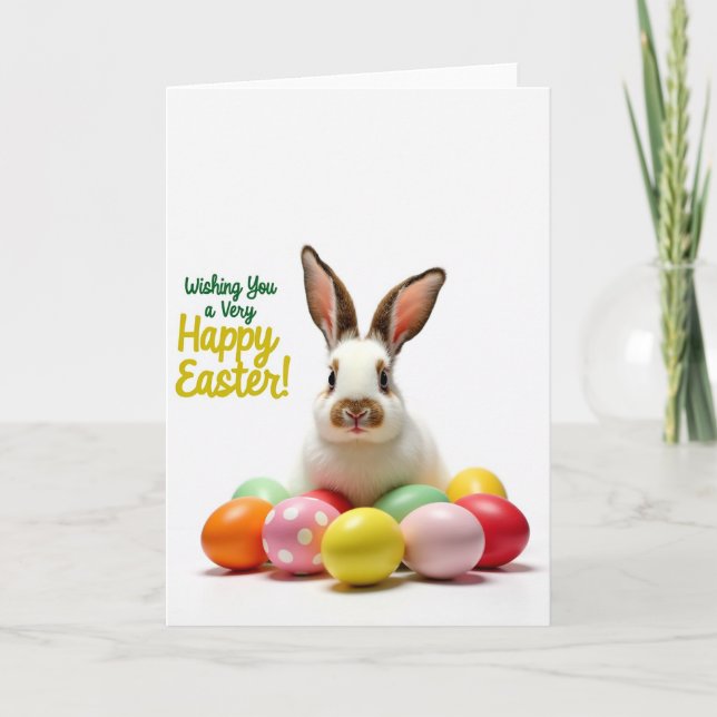 Fluffy Bunny Springtime Card (Front)