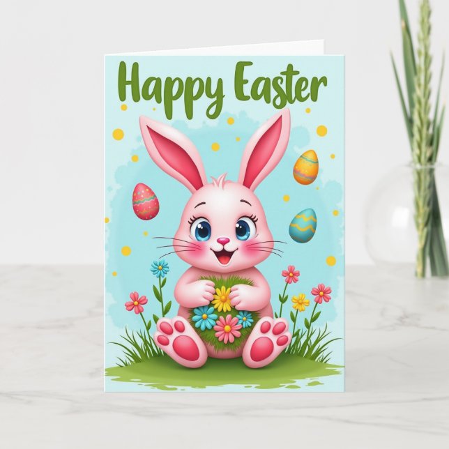 Fluffy Bunny Springtime Look Card (Front)