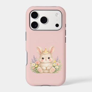 Fluffy Bunny Wildflower Design for Charming Garden iPhone 17 Pro Case