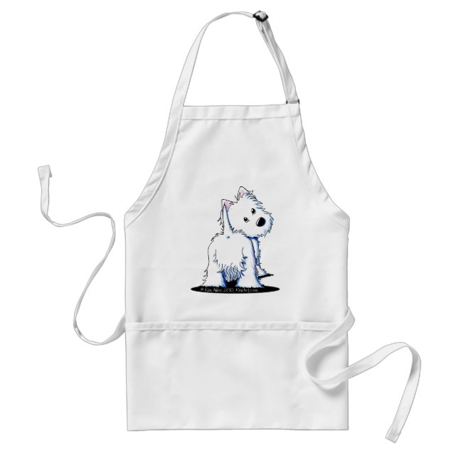 Fluffy Butt Westie Adult Apron (Front)