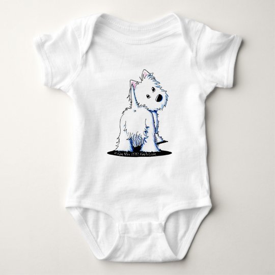 Fluffy Butt Westie Baby Bodysuit