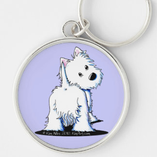 Fluffy Butt Westie Keychain