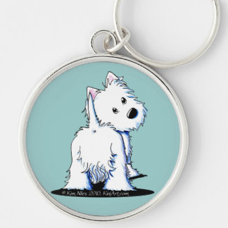 Fluffy Butt Westie Keychain
