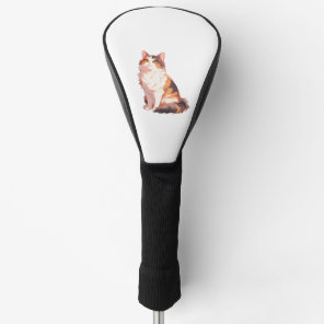 Fluffy Calico Cat Golf Head Cover