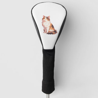 Fluffy Calico Cat Golf Head Cover