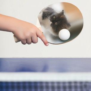 Fluffy Calico Kitten Photo Cute Ping Pong Paddle