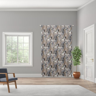 Fluffy Cattails Nature Pattern Blackout Curtains