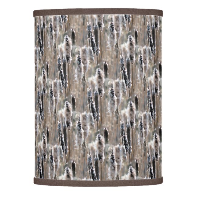 Fluffy Cattails Nature Pattern     Lamp Shade (Front)