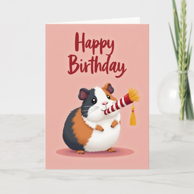 Fluffy Cavy Party Card (Front)