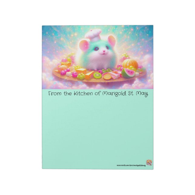 Fluffy Chef Rat Mouse Stationery Notepad (Rotated)