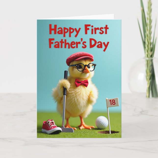 Fluffy Chick Fathers Day Card (Front)