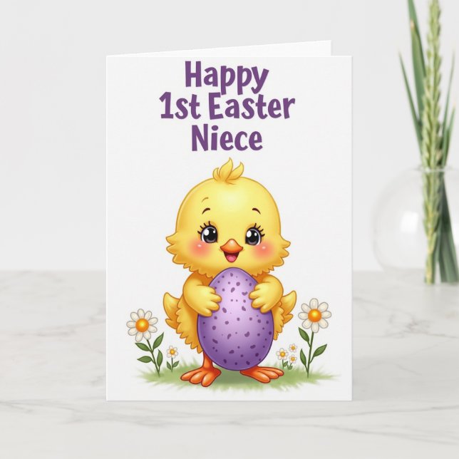 Fluffy Chick Springtime Egg Card (Front)