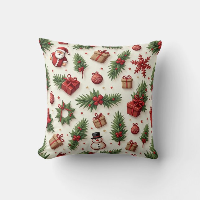 fluffy christmas pillow cushion (Front)
