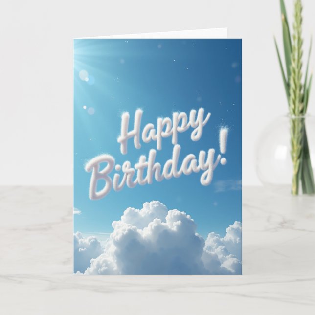 Fluffy Cloud Birthday Card (Front)